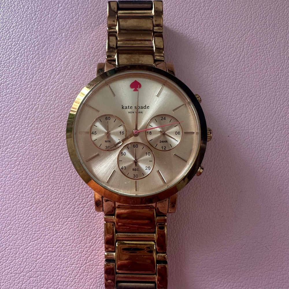 Kate Spade Rose Gold Chronograph Watch - Picture 2 of 10